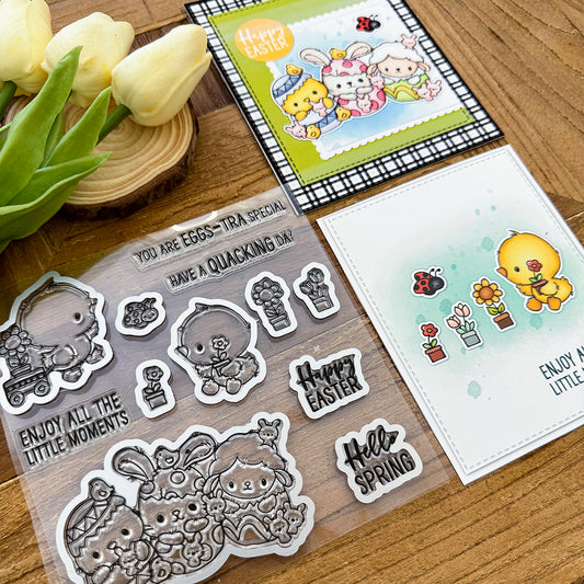 Lovely Easter Duck Sheep Bunny Clear Stamps and Metal Stamps and Dies