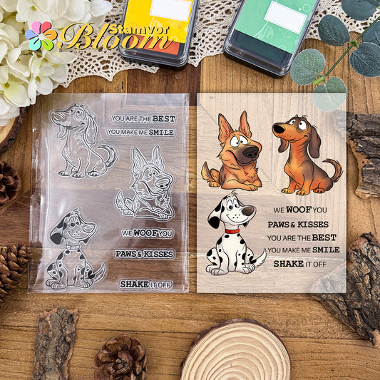 Original Lovely Funny Dogs Hounds Dalmatian Dachshund German Shepherd Stamps and Dies