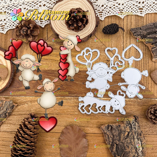 Original Lovely Valentine's Day lamps with Loves Cutting Dies