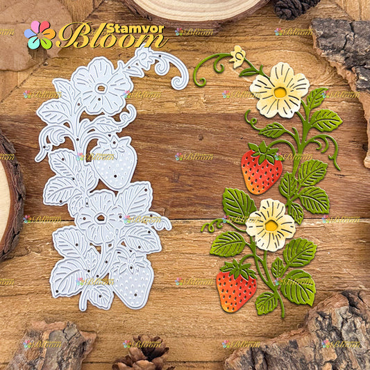 Original Lovely Strawberries and Flowers Cutting Dies