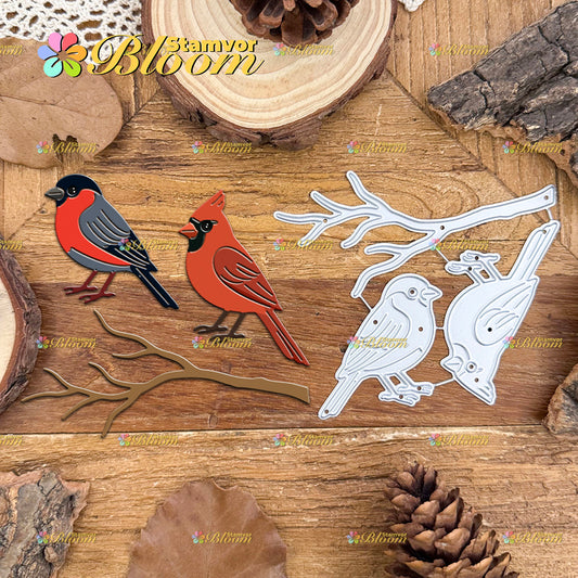 Original Lovelys Christmas Birds Cardinal and Branches Cutting Dies