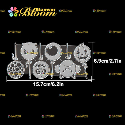 Original Lovely Halloween Devil Bat Pumpkin Balloons Cutting Dies