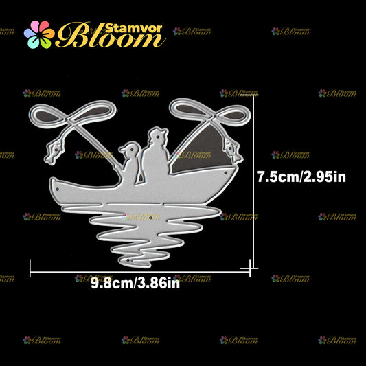 Original Lovely Father and Kids Fishing Silhouette Cutting Dies