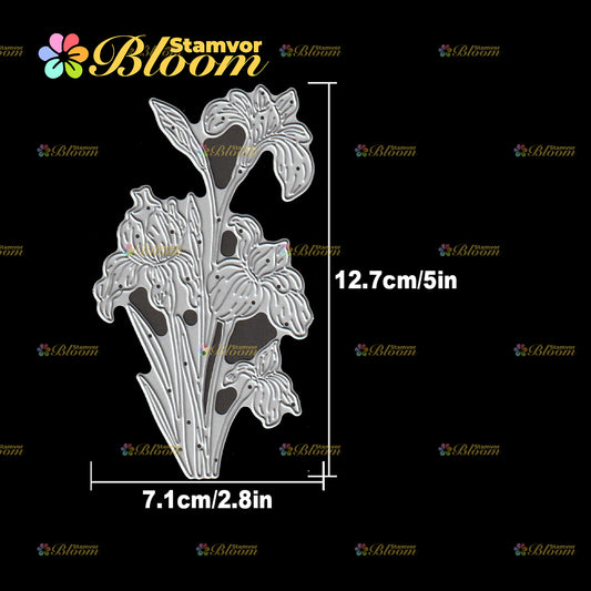 Original Beautiful Iris Flowers Bouquet Cutting Dies