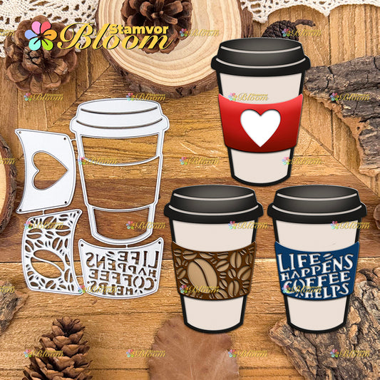 Original Lovely Layers Love Coffee Cups Cutting Dies