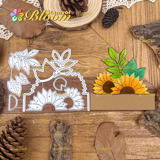 Original Lovely Layers Sunflower and Leaves Half-cut Cutting Dies