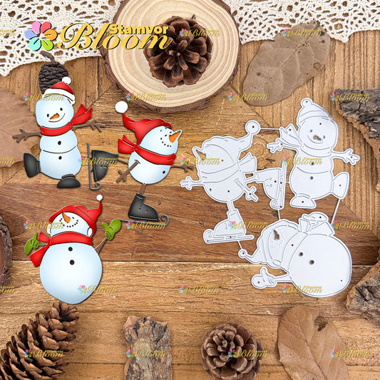 Original Lovely Christmas Winter Funny Snowmen Cutting Dies