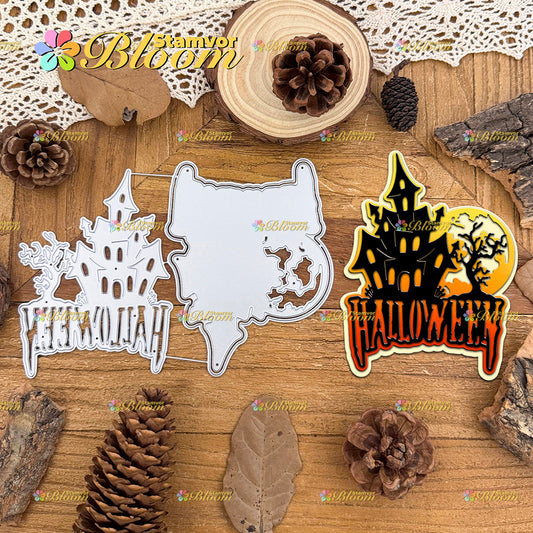 Original Lovely Layers Halloween Castle and Moon Title HAPPY HALLOWEEN Cutting Dies