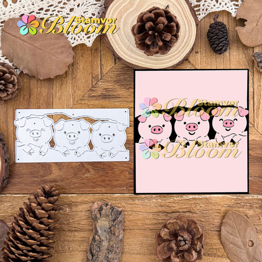 Original Lovely Happy Piggies Half-cut Cutting Dies