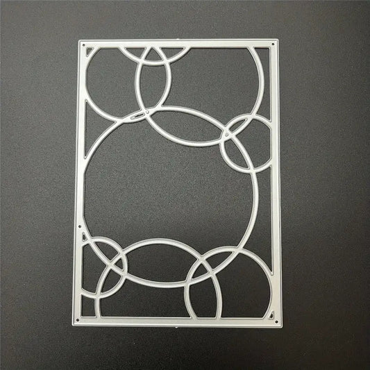 1pc Circular Arc Shape Square Cross Shaped Diamond Border Center Photo Album Frame Creative Greeting Card Cutting Dies for DIY Scrapbooking Metal Cut Dies Artist Greeting Cards, Wedding Invitation Envelopes Die