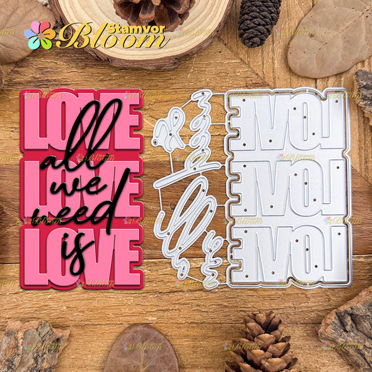 Original Lovely Layers Love Words Title Cutting Dies