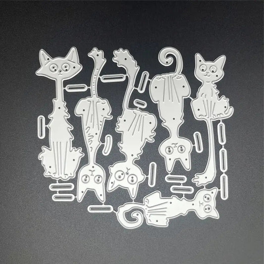 1pc Creative Funny and Cute Cat with Long Neck Metal Cutting Dies,Cut Dies for Card Making for Scrapbooking Paper Decoration Journal Card Greeting card Wedding Craft Decor Stencils DIY Scrapbooking Cards Decorative Embossing Paper Dies