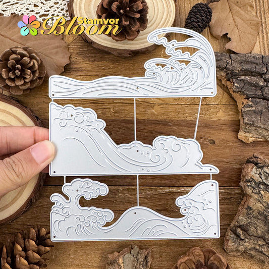 Original Lovely Summer Japanese Ocean Waves Cutting Dies