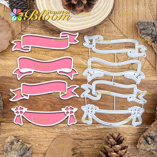 Original Lovely Ribbon Banners Tags Cutting Dies