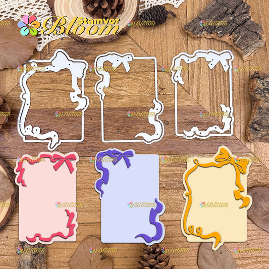 Original Lovely Layers Ribbons Bows Squares Frames Cutting Dies