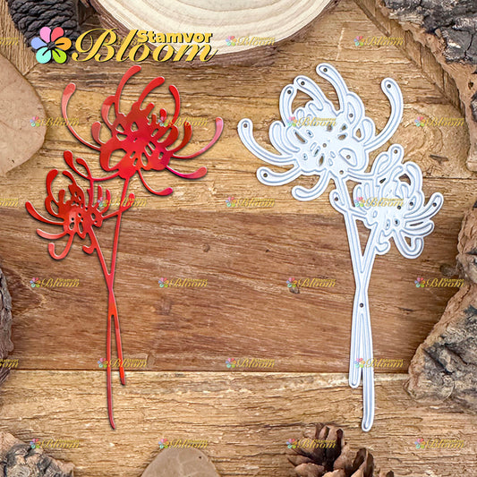 Original Lovely Red Spider Lily Flowers Bouquet Cutting Dies