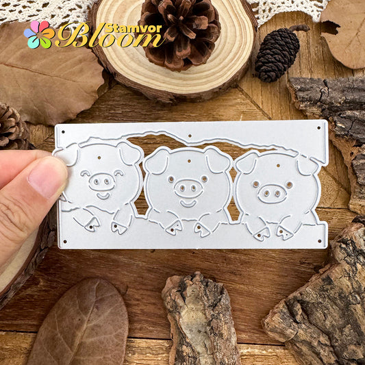Original Lovely Happy Piggies Half-cut Cutting Dies