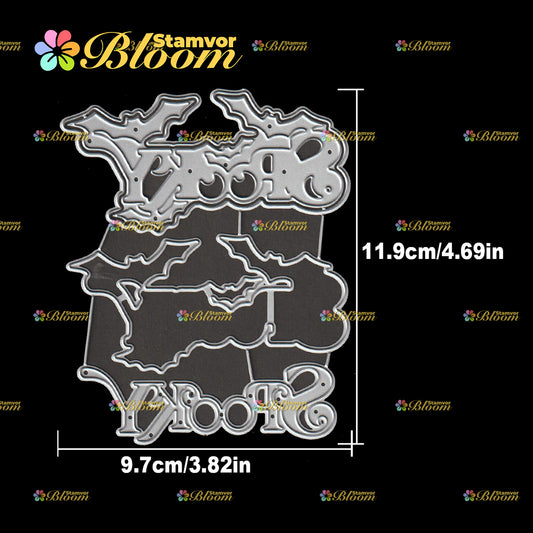 Original Lovely Layers Halloween Bat Title SPOOKY Cutting Dies