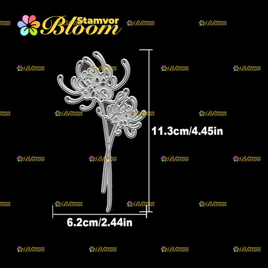 Original Lovely Red Spider Lily Flowers Bouquet Cutting Dies