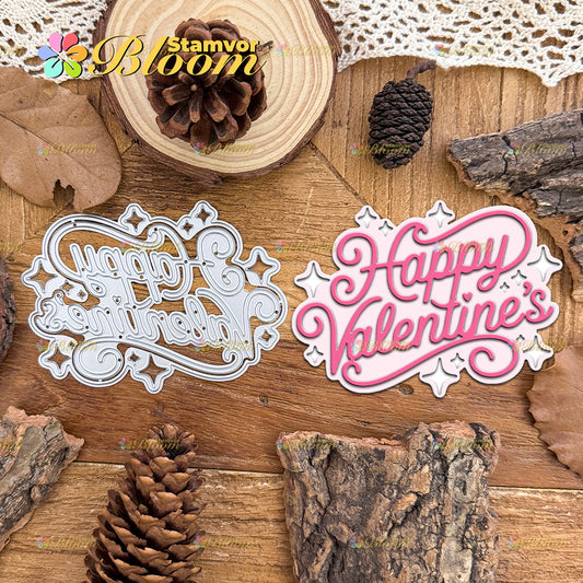 Original Lovely Layers Stars Title HAPPY VALENTINE'S Cutting Dies