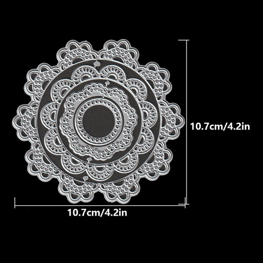 4 Pcs/Set Round Lace Frame background Cutting Dies