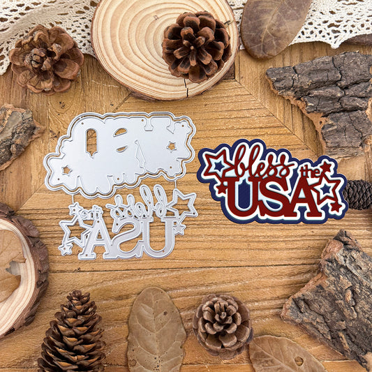 4th of July BLESS THE USA Titles Words Dies