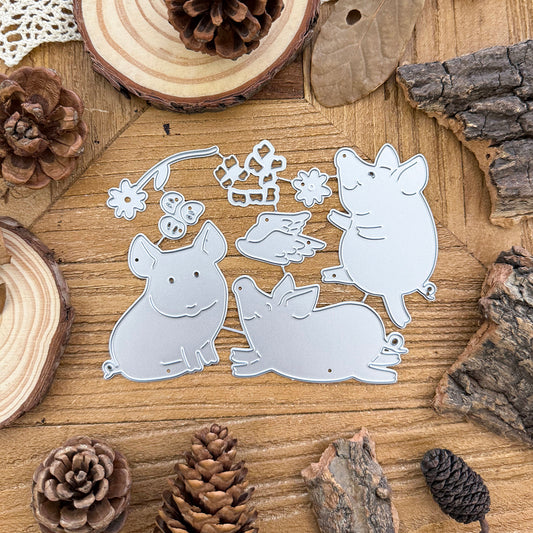 Flying Happy Layers Piggy Cutting Dies