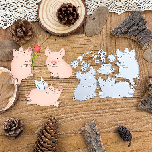 Flying Happy Layers Piggy Cutting Dies