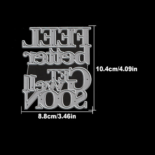 Original FELL BETTER and GET WELL SOON Titles Words Cutting Dies