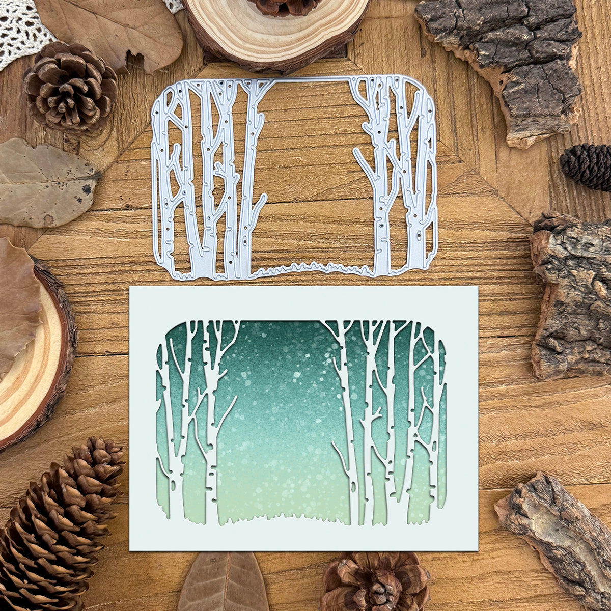 Winter Forest Trees Woods Half-cut Frame Cutting Dies