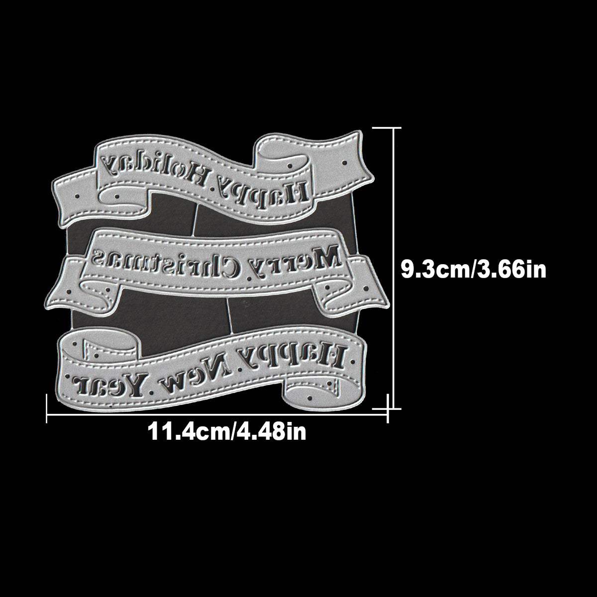 Christmas Words Ribbons Banners MERRY CHRISTMAS HAPPY NEW YEAR HAPPY HOLIDAY Cutting Dies