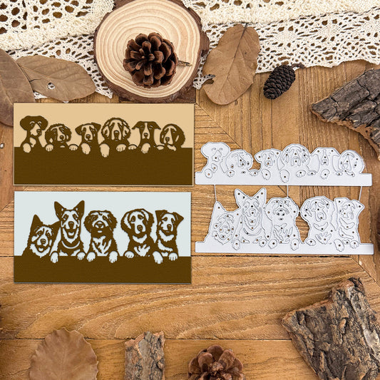 Original Lovely Dogs Smiling Puppy Half-cut Borders Cutting Dies