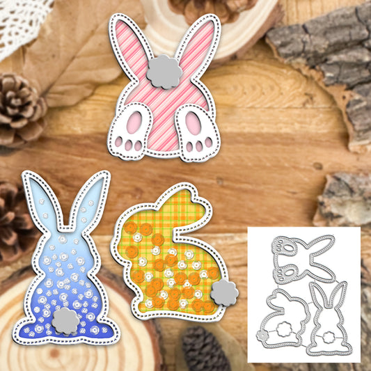 Lovely Easter Bunnies Backs Shaker Cards Cutting Dies