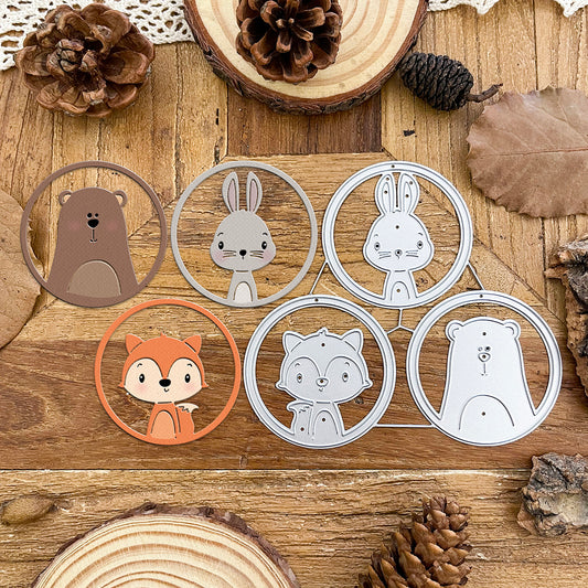 Lovely Forest Animals Bunny Fox Bear Circles Dies