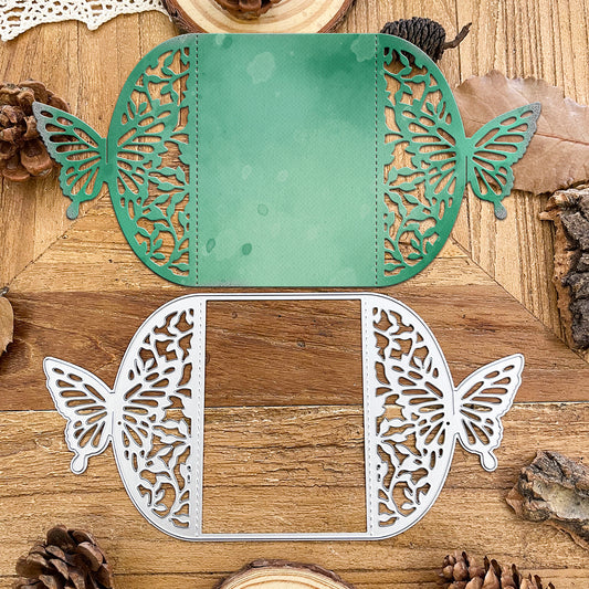 Beautiful Wedding Leaves and Butterflies Folder Card Dies