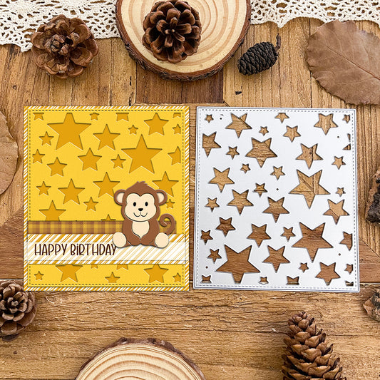 Lovely Stars Square Frame Background Dies