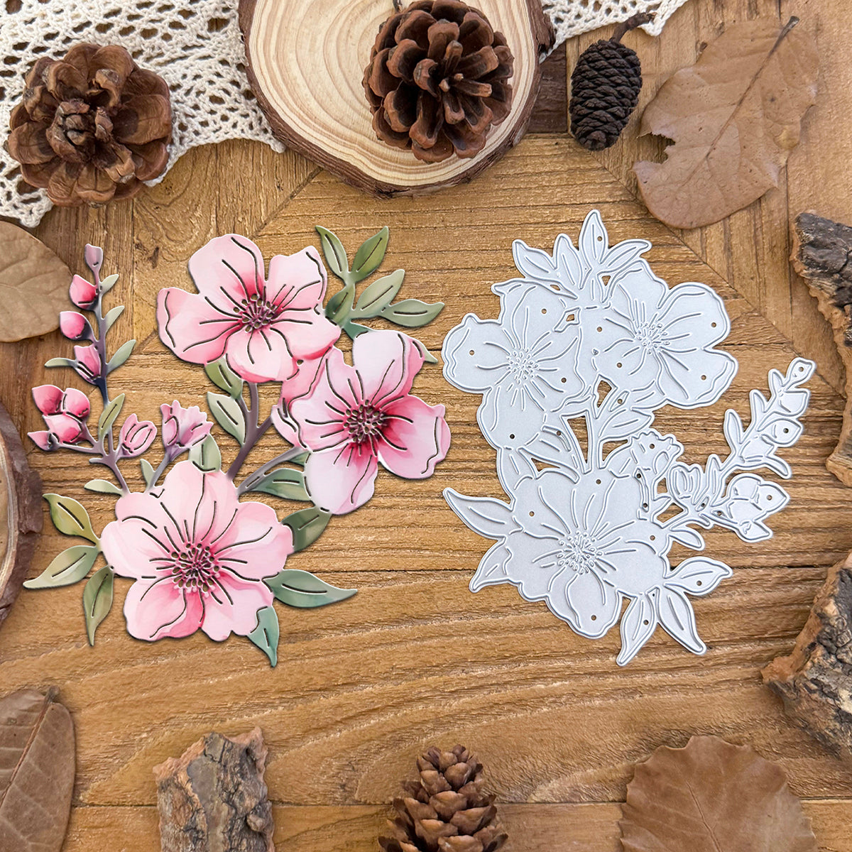 Beautiful Flowers and Leaves Branches Dies