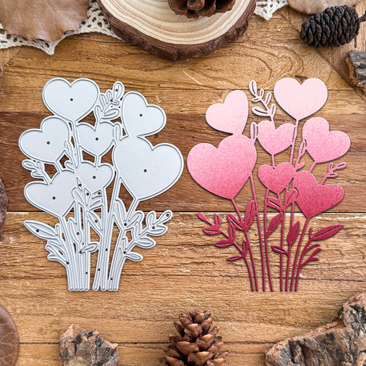 Lovely Valentines Day Loves Flowers and Leaves Branches Dies