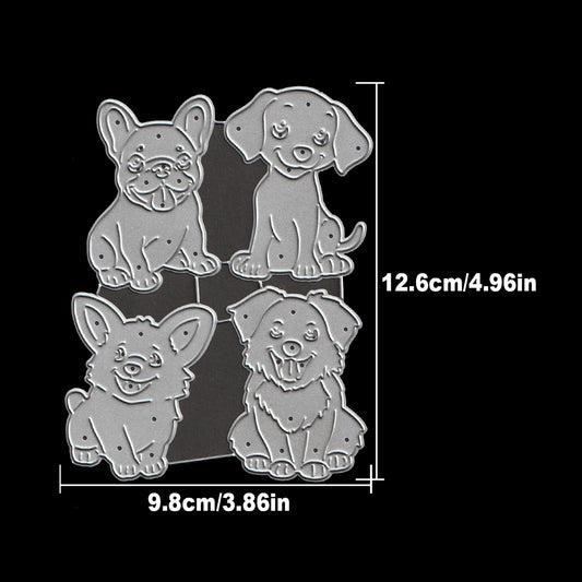 Lovely Dogs Bulldog Dalmatian Corgi Border Collie Cutting Dies