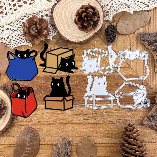 Lovely Cats in Boxes and Bags Cutting Dies