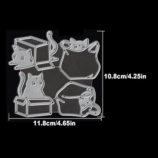 Lovely Cats in Boxes and Bags Cutting Dies
