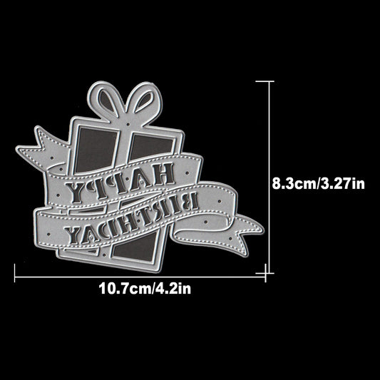 Lovely Banner with Gift Title Words HAPPY BIRTHDAY Cutting Dies