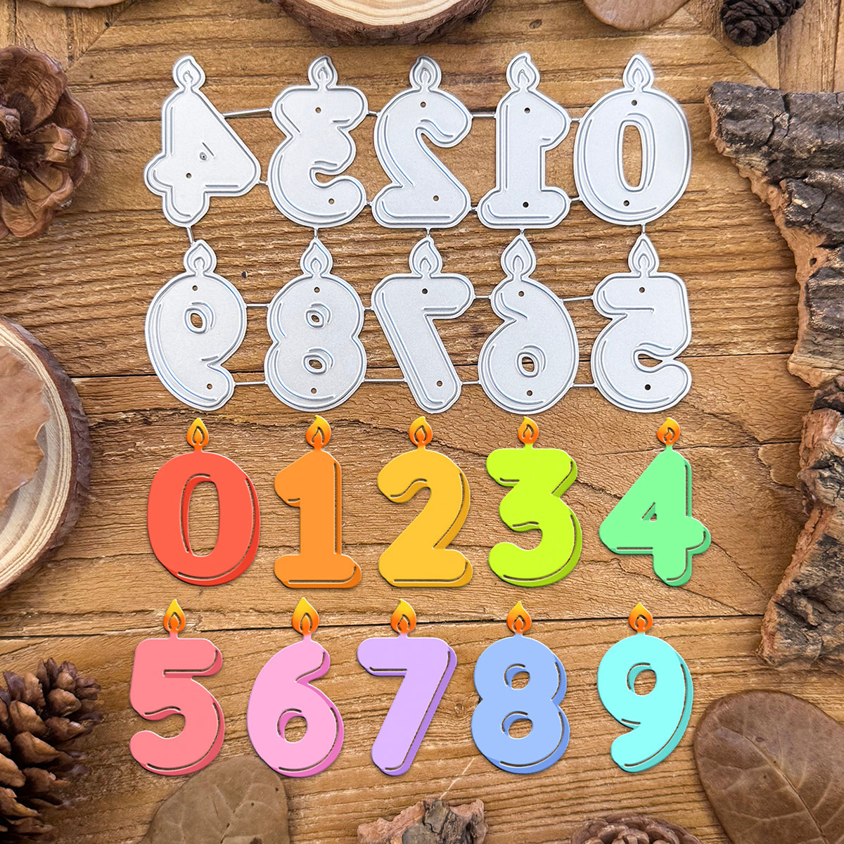 Lovely Birthday Anniversary Numbers Candles Cutting Dies