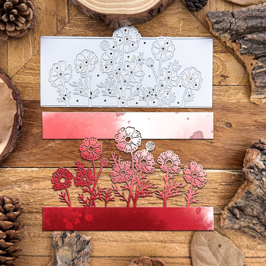 Beautiful Poppy Flowers Half-cut Dies