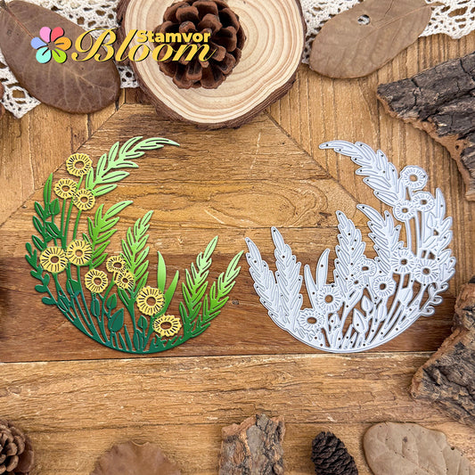 Original Lovely Flowers and Glass Leaves Moon Lace Cutting Dies