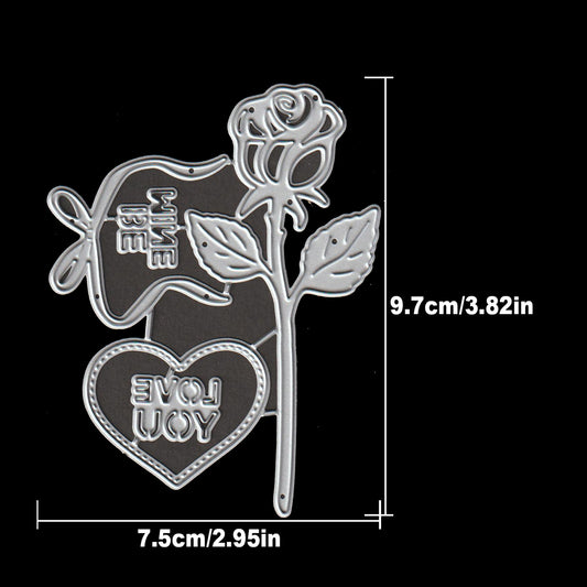 Original Beautiful Love Bow Flower Rose Cutting Dies