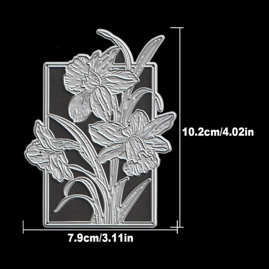 Original Beautiful Flowers Lily Square Frame Cutting Dies