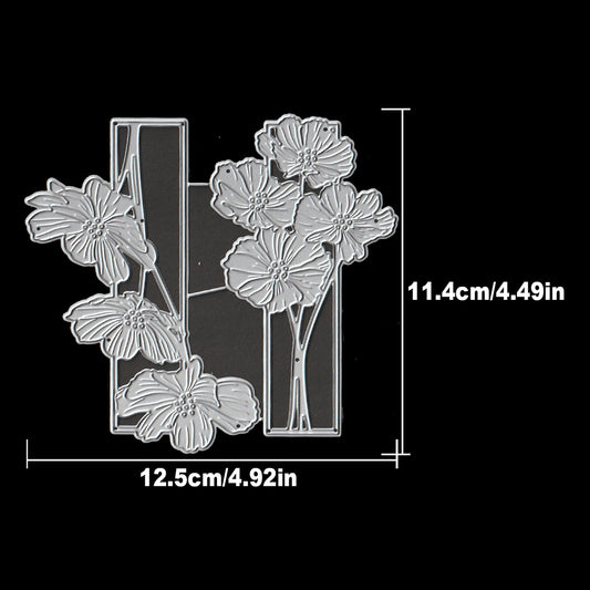Original Beautiful Flowers Poppies Square Frames Cutting Dies