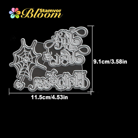 Original Lovely Halloween Layers Titles Words Spider Web Cutting Dies
