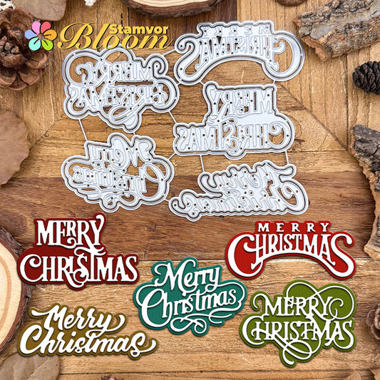 Original Lovely Christmas Layers Titles MERRY CHRISTMAS Cutting Dies